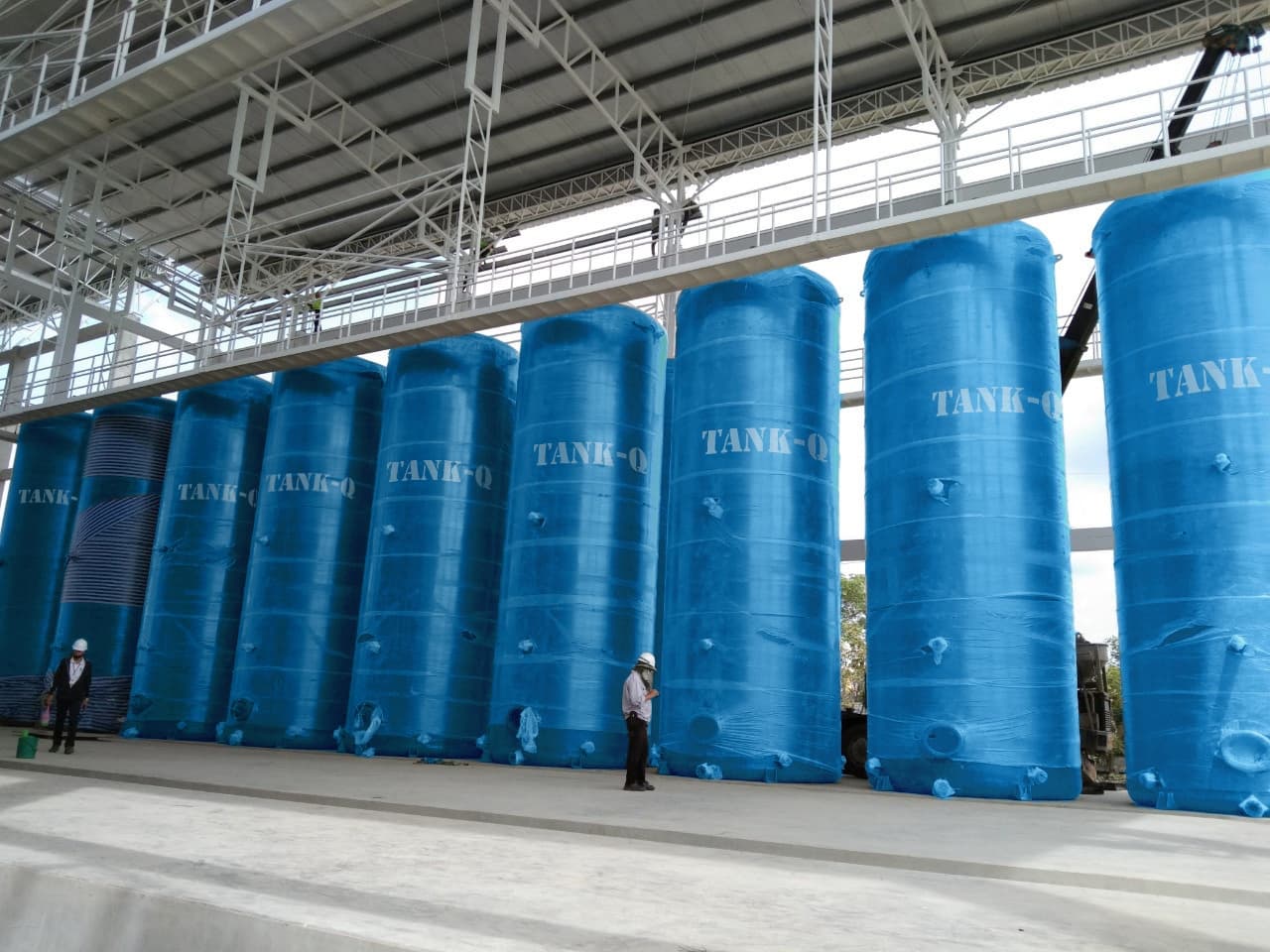 ถัง FRP ของ TankQ ที่หน้างานโรงงาน